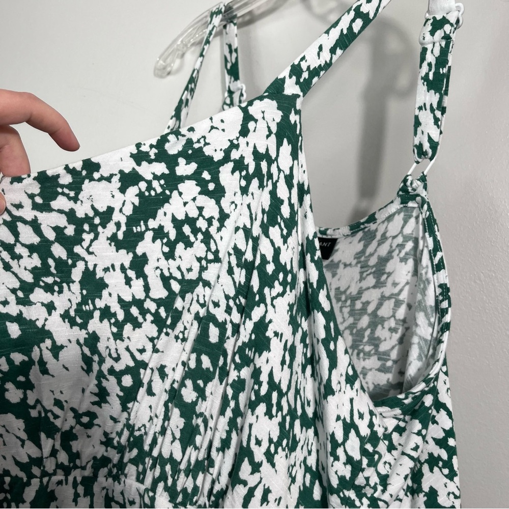 Lane Bryant Plus Size Green Floral Empire Waist Babydoll Cami Tank Top 26/28 3X - Picture 2 of 6